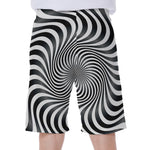 Black And White Illusory Motion Print Men's Beach Shorts