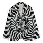Black And White Illusory Motion Print Men's Blazer