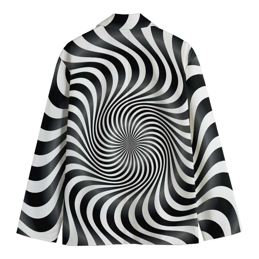 Black And White Illusory Motion Print Men's Cotton Blazer