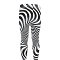 Black And White Illusory Motion Print Men's Leggings