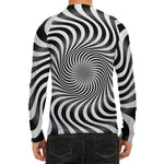 Black And White Illusory Motion Print Men's Long Sleeve Rash Guard