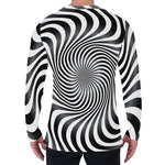Black And White Illusory Motion Print Men's Long Sleeve T-Shirt