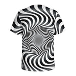 Black And White Illusory Motion Print Men's Sports T-Shirt