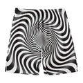 Black And White Illusory Motion Print Men's Swim Trunks