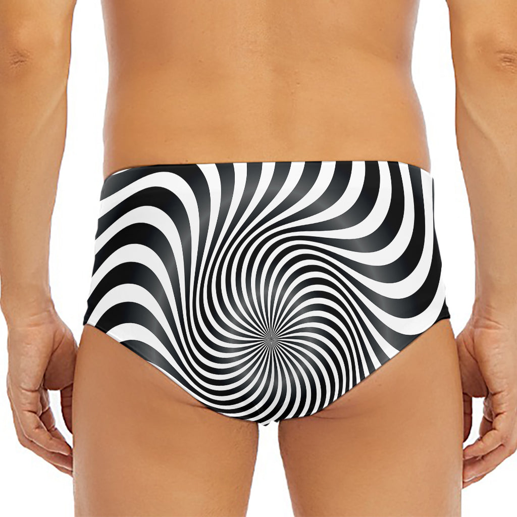 Black And White Illusory Motion Print Men's Triangle Swim Briefs