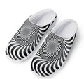 Black And White Illusory Motion Print Mesh Casual Shoes
