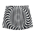Black And White Illusory Motion Print Mesh Shorts