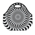 Black And White Illusory Motion Print Neoprene Lunch Bag