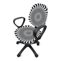 Black And White Illusory Motion Print Office Chair Cover