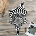 Black And White Illusory Motion Print One Shoulder Bodysuit