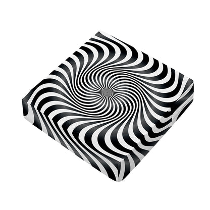 Black And White Illusory Motion Print Outdoor Seat Cushion Cover