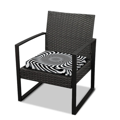 Black And White Illusory Motion Print Outdoor Seat Cushion Cover