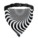 Black And White Illusory Motion Print Over The Collar Dog Bandana