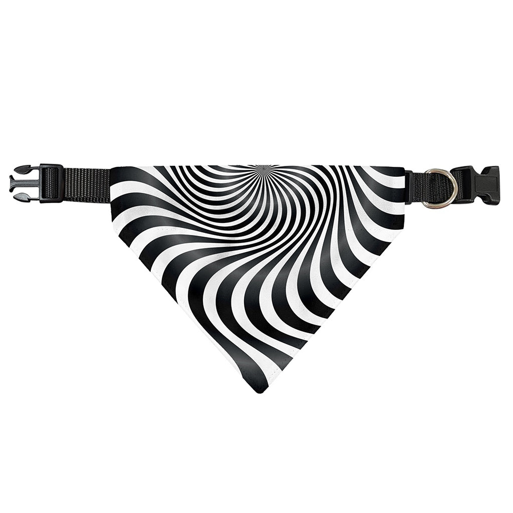 Black And White Illusory Motion Print Over The Collar Dog Bandana