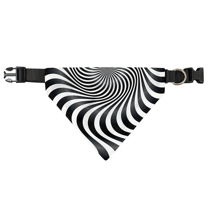 Black And White Illusory Motion Print Over The Collar Dog Bandana