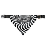 Black And White Illusory Motion Print Over The Collar Dog Bandana