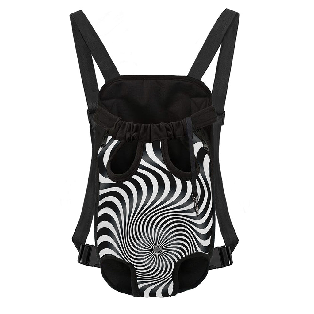 Black And White Illusory Motion Print Pet Carrier Backpack