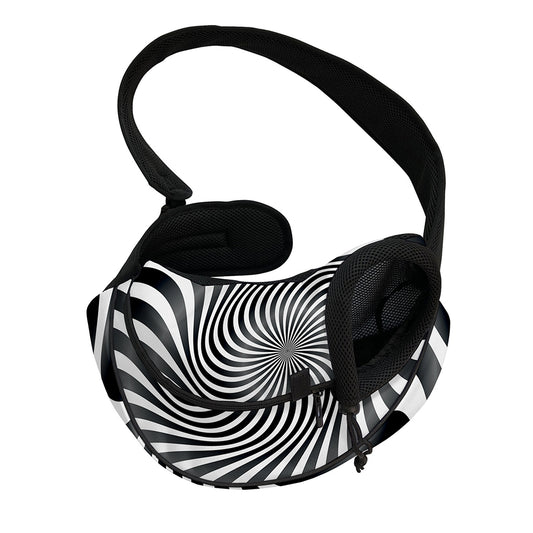 Black And White Illusory Motion Print Pet Sling Carrier