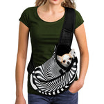 Black And White Illusory Motion Print Pet Sling Carrier