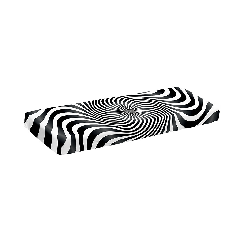 Black And White Illusory Motion Print Piano Keyboard Cover
