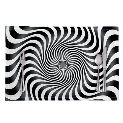Black And White Illusory Motion Print Placemat