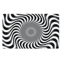 Black And White Illusory Motion Print Polyester Doormat