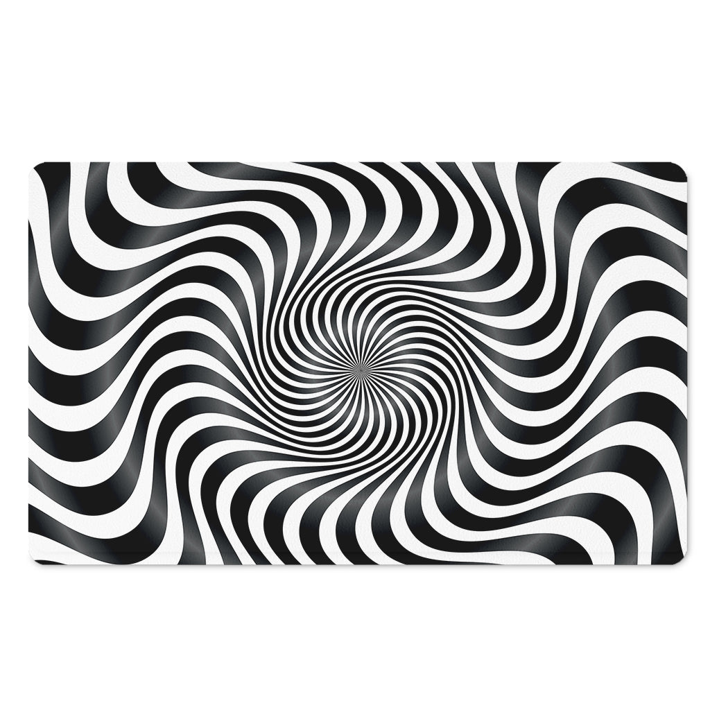 Black And White Illusory Motion Print Polyester Doormat