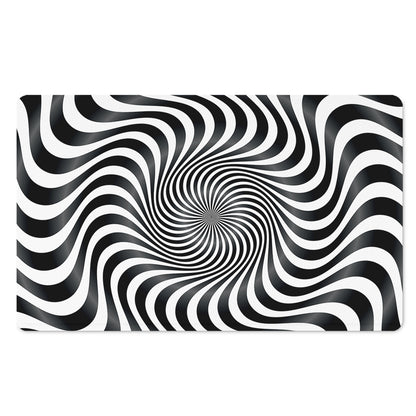 Black And White Illusory Motion Print Polyester Doormat