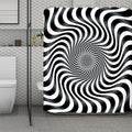 Black And White Illusory Motion Print Polyester Shower Curtain