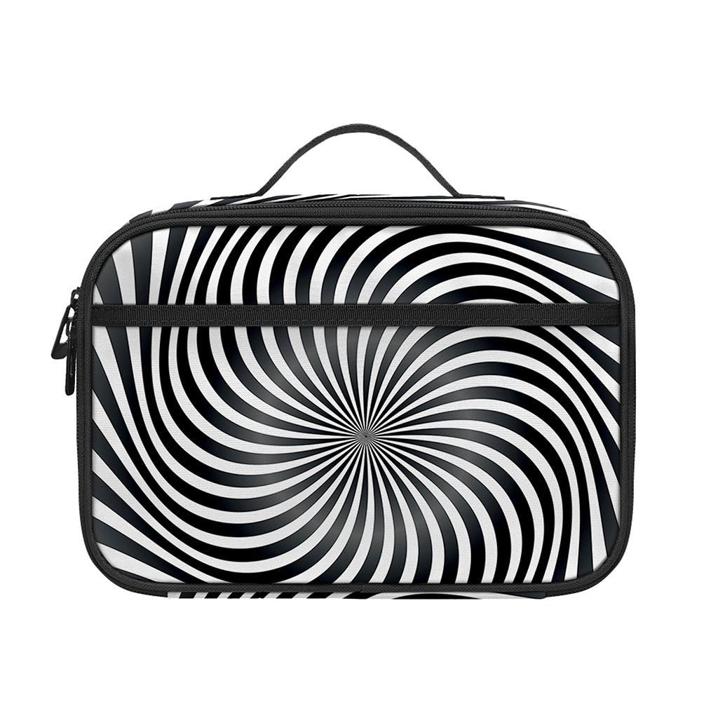 Black And White Illusory Motion Print Portable Lunch Bag