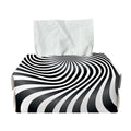 Black And White Illusory Motion Print Rectangle Tissue Box Cover