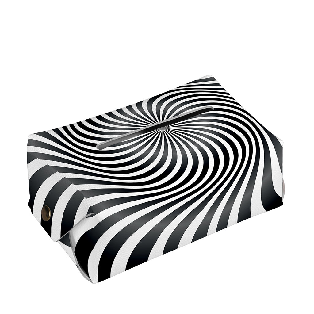 Black And White Illusory Motion Print Rectangle Tissue Box Cover