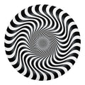 Black And White Illusory Motion Print Round Blanket