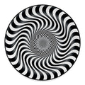 Black And White Illusory Motion Print Round Floor Mat