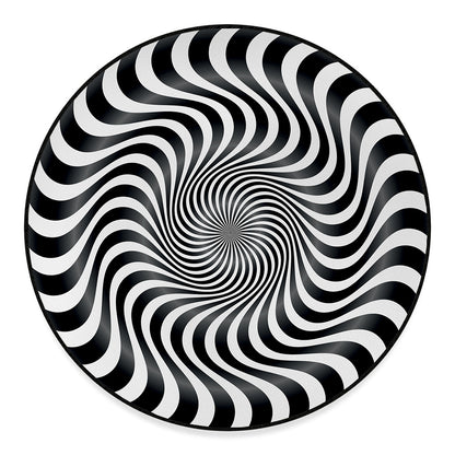 Black And White Illusory Motion Print Round Floor Mat