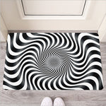 Black And White Illusory Motion Print Rubber Doormat