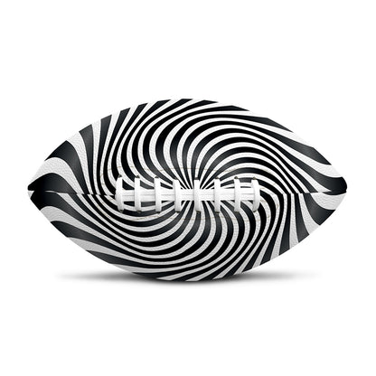Black And White Illusory Motion Print Rugby Ball