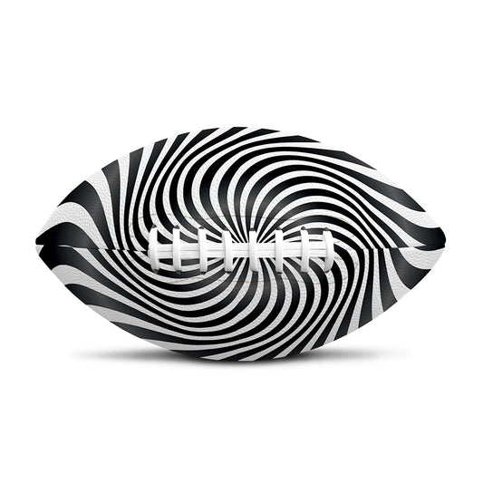 Black And White Illusory Motion Print Rugby Ball