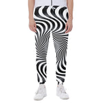 Black And White Illusory Motion Print Scuba Joggers