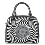 Black And White Illusory Motion Print Shoulder Handbag