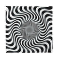 Black And White Illusory Motion Print Silk Bandana