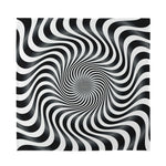 Black And White Illusory Motion Print Silk Bandana