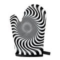 Black And White Illusory Motion Print Single Oven Mitt