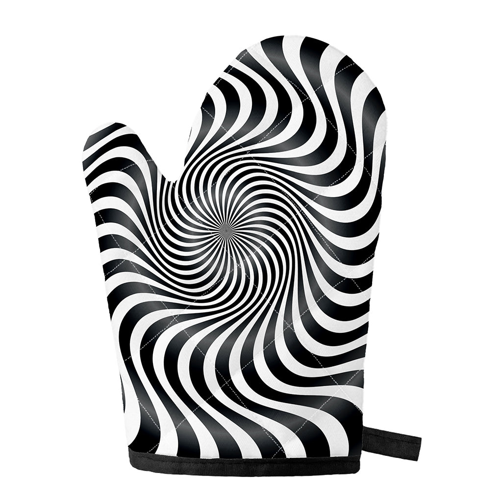 Black And White Illusory Motion Print Single Oven Mitt