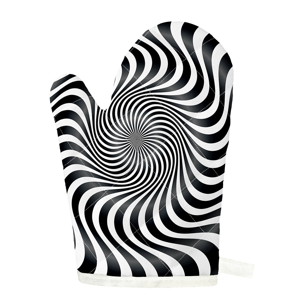Black And White Illusory Motion Print Single Oven Mitt