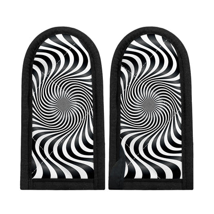Black And White Illusory Motion Print Skillet Handle Cover