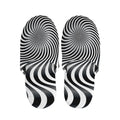 Black And White Illusory Motion Print Slippers
