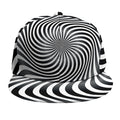 Black And White Illusory Motion Print Snapback Cap