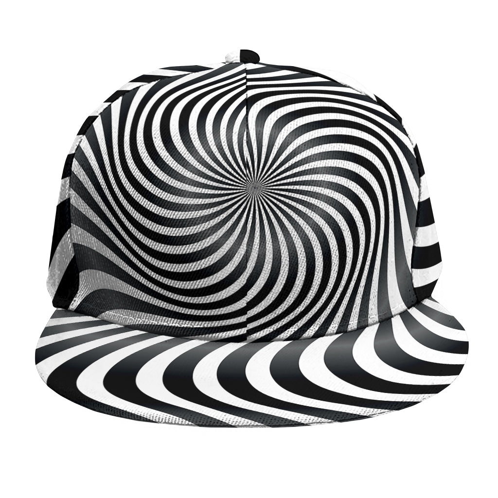 Black And White Illusory Motion Print Snapback Cap