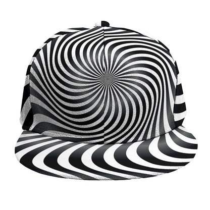 Black And White Illusory Motion Print Snapback Cap